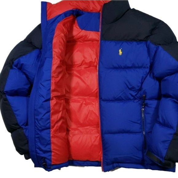 POLO RALPH LAUREN COLORBLOCK WATER REPELLENT DOWN WINTER PUFFER JACKET size 4 4T - Picture 2 of 13